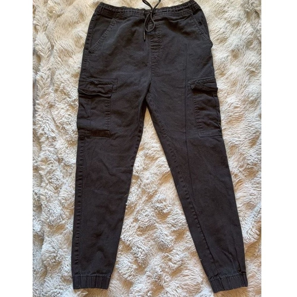 Public Supply Co NYC Mens Cargo Jogger Pants Black Faded Canvas Size M